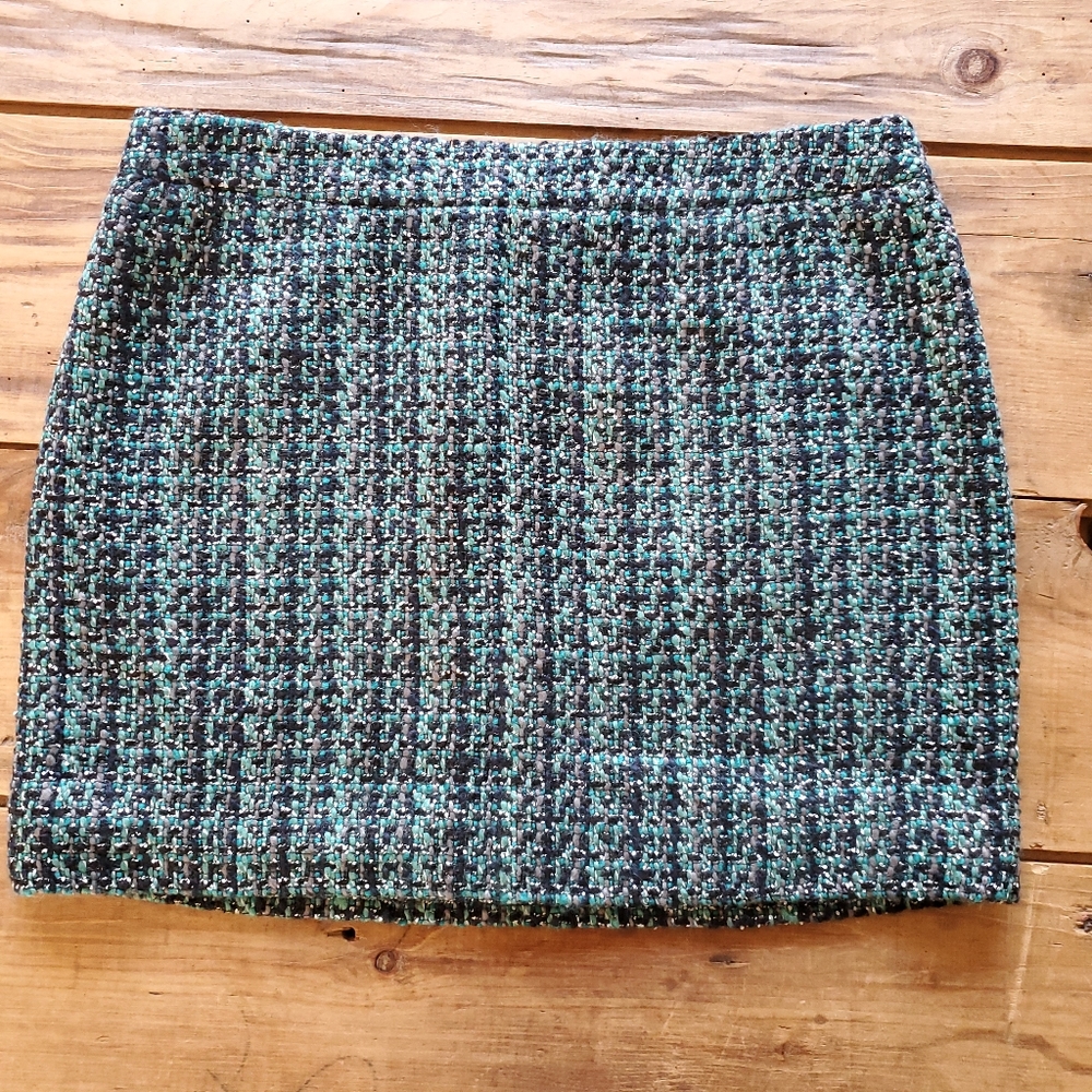 J. Crew Wool Blend Tweed Mini Skirt Size 10 NEW